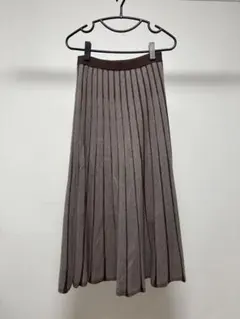 【BEAMS HEART】ブラウン プリーツスカート ロング丈