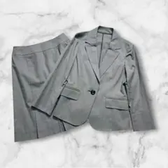 組曲　スーツ　スカートセットアップ　グレー　オンワード樫山　エニィスィス