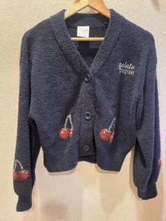 gelato pique ボアカーディガン ネイビー