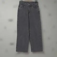 DAZY ワイドレッグデニムパンツ S グレー