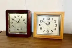 シチズンクオーツ 壁掛け時計＆セ イコークオーツ 掛け時計 木枠レト 口