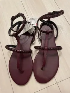 ZARA スタッズ　サンダル　本革