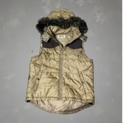 00s ファー付き　2way ベスト　ダウン　M Y2K 平成　フードつき
