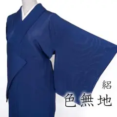 R8aa916 色無地 絽 夏物 薄物 紋なし 落ち着いた青 バチ衿 着物 - メルカリ