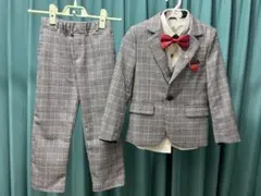 zz lust フォーマルスーツ グレー系チェック　110㎝