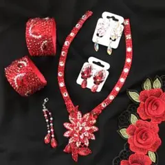 レッドアクセサリーセット　社交ダンス☆ベリーダンス