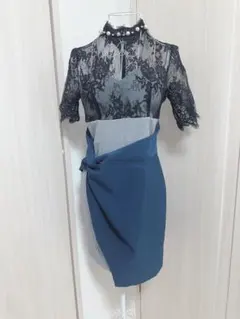 レースタイトドレス グレー・ネイビー