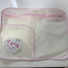 サンリオ マイメロ メッシュポーチ ホワイト/ピンク