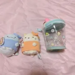 すみっコぐらし3点セット　[ぬいぐるみポーチ・とかげ・ねこ]