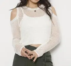 LAGUAGEM LOOSEY HOLE KNIT メッシュ　編み　ホワイトのサムネイル