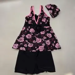 花柄セパレート水着・キャップ付き　Lサイズ