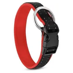 猫 小型犬 首輪 赤 青おしゃれ 反射機能付きのワンタッチ首輪