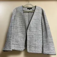 [LAUTREAMONT BLACK ]M ノーカラージャケット ツイード 上品