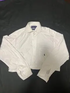ポロラルフローレンMレディース　クロップシャツ　　白シャツ　クロップワイシャツ
