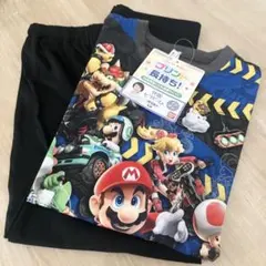 スーパーマリオ マリオカートワールド 光るパジャマ 長袖 キッズ パジャマ