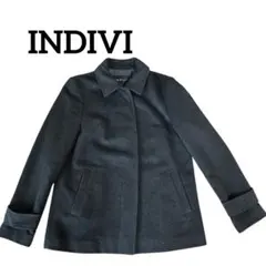 インディヴィ ダークグレー ピーコート 38