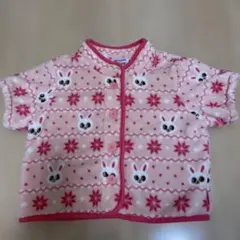 MIKI HOUSE ピンク ウサギ柄 ベビーベスト S