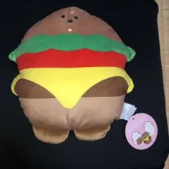 求心フレンズ　ハンバーガー　ダイカットクッション　ぬいぐるみ　タグ付き　アベイル