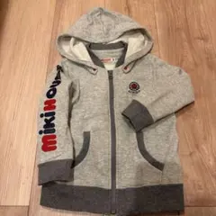 ミキハウス フード付きパーカー 100cm グレー