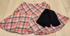 メゾピアノ ピンクチェックスカート 130
