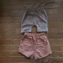 キッズ ハーフパンツ 2枚セット くま