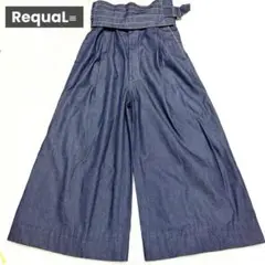 Re:quaL≡ リコール ワイド 変形 デニムパンツ コルセット風 ベルト付