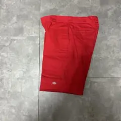 Dickies 赤 ワークパンツ ダブルニー 32インチ