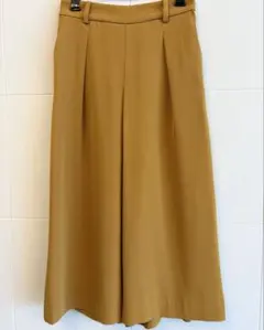 UNIQLO マスタード プリーツ入り ワイドレッグパンツ XS ガウチョパンツ