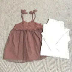 petit main ピンク チュール ワンピース90cm ロンT 長袖 まとめ