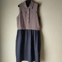 前あきジャンパースカート　黒、茶