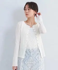 green label relaxing カットスキニークルーネックカーディガン