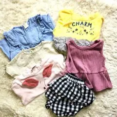 １着160円 美品多数【70cm】6品 夏秋物ベビー服 まとめ売り 女の子