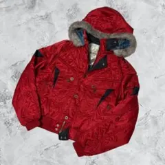 Y2K grunge お兄系 平成初期 bomber red 短丈 fur M