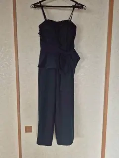 オケージョン　ブラックレースオールインワン　パンツドレス