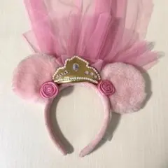 【Disney】ディズニー　ピンクカチューシャ ティアラ風