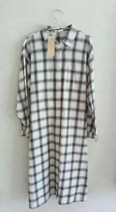 studio CLIP チェック柄ロングシャツワンピース