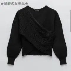【試着のみ美品⭐︎】藤井サチさん着用　ZARA クロスケーブル　ニット