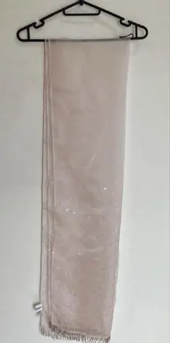 ビーズ付きベージュシフォンストール