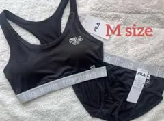 【新品】FILA フィラ ハーフトップ＆ショーツ 上下セット ブラック M
