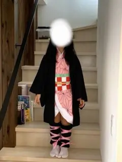 鬼滅の刃　竈門禰豆子風　100cm コスプレ 子供 ハロウィン 仮装