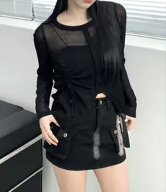 FOLLOWIN シースルー　ロングティーのサムネイル
