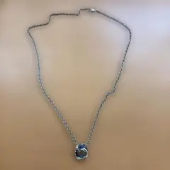 か*つ様 シルバー 青 リンクチェーン ネックレス