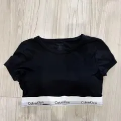 Calvin Klein クロップドTシャツブラック カルバンクライン　L