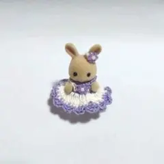 シルバニア ハンドメイド ホワイト＆パープル475 赤ちゃんドレス