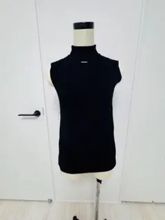 黒 タートルネック ノースリーブ タンクトップ