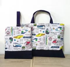 H244【通園・通学グッズ】ハンドメイドレッスンバッグとシューズバッグのセット