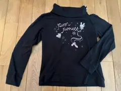 pom ponette 黒 タートルネック 長袖カットソー