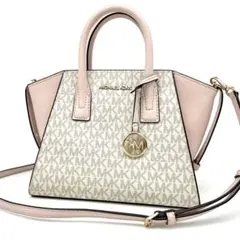 マイケルコースAVRIL スモール トップジップ サッチェル モノグラム ピンク