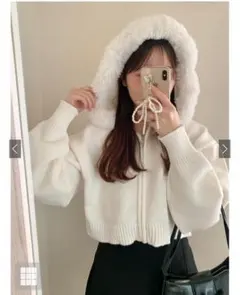 GRL フードファーニットパーカー【an1497】