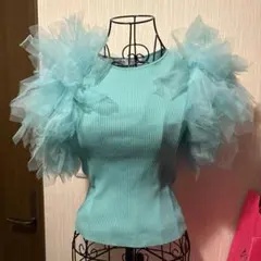 ZARA ターコイズ ニット タンクトップ シフォン H&M asos